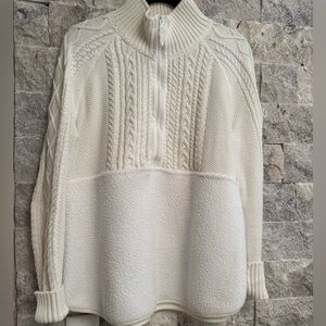 Vineyard Vines Cream Cable Knit Turtleneck Sweater